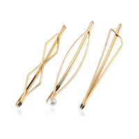 Hair Slide Zinc Alloy plated for woman golden Sold By PC