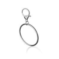 Tibetan Style Key Clasp, Round, Unisex, silver color, 96x60x3mm, Sold By PC