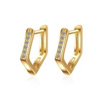 Brass Huggie Hoop Earring micro pave cubic zirconia & for woman Sold By Pair