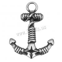 Stainless Steel Pendants Anchor nautical pattern & blacken Approx 3.5mm Sold By Lot