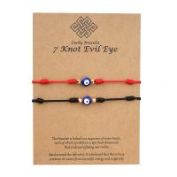 Couple Bracelet and Bangle, Resin, with Wax Cord & Tibetan Style, Evil Eye, 2 pieces & Adjustable, more colors for choice, Length:Approx 19-30 cm, Sold By Set