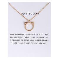 Zinc Alloy Jewelry Necklace with 1.96 inch extender chain Cat plated for woman & hollow Length Approx 17.72 Inch Sold By Lot