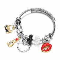 Stainless Steel European Cuff Bangle, with Crystal, plated, Adjustable & for woman & enamel & with rhinestone, more colors for choice, Sold By PC