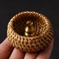 Traditional Ceramic Inserted Burner Incense Seat, Bamboo, plated, for home and office & durable, 25x55mm, Sold By PC