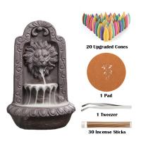 Backflow Incense Burner, Porcelain, plated, for home and office & durable, 167x110x90mm, Sold By PC