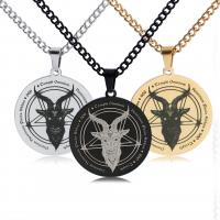 Stainless Steel Jewelry Necklace, plated, for man, more colors for choice, 30x33mm, Length:23.62 Inch, Sold By PC