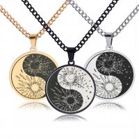 Stainless Steel Jewelry Necklace plated ying yang & for man Length 23.62 Inch Sold By PC