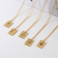 Stainless Steel Jewelry Necklace, with 1.97inch extender chain, gold color plated, different designs for choice & for woman, 17x13mm, Length:15.75 Inch, Sold By PC