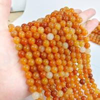 Lighter Imperial Jade Beads Round DIY reddish orange 8mm Sold Per 38 cm Strand