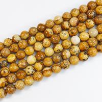 Perles en jaspe image, jaspe de photo, Rond, DIY & normes différentes pour le choix, couleurs mélangées, Vendu par 38 cm brin