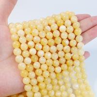 Jade Yellow Beads, Round, DIY & different size for choice, yellow, Sold Per 38 cm Strand