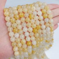 Lighter Imperial Jade Beads Round DIY yellow Sold Per 38 cm Strand