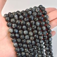 Labradorit Perlen, rund, DIY & verschiedene Größen vorhanden, schwarz, verkauft per 38 cm Strang