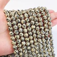 Natural Dalmatian Beads, Round, DIY, mixed colors, Sold Per 38 cm Strand