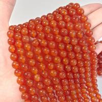 Naturlig rød agat perler, Red Agate, Runde, du kan DIY & forskellig størrelse for valg, rød, Solgt Per 38 cm Strand