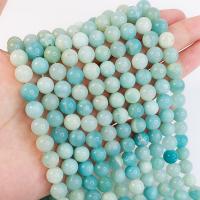 Amazonit Beads, Runde, du kan DIY & forskellig størrelse for valg, blå, Solgt Per 38 cm Strand