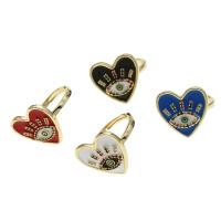 Cubic Zirconia Micro Pave Brass Ring Heart Adjustable & micro pave cubic zirconia & for woman & enamel Sold By PC
