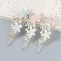 Hair Clip Zinc Alloy with ABS Plastic Pearl & Resin Star fashion jewelry & for woman Sold By PC