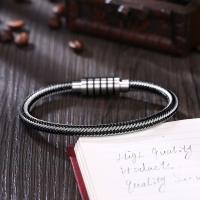 Titanium Steel Bracelet plated braided bracelet & for man black Sold By PC