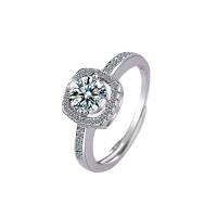Cubic Zirconia Micro Pave Brass Ring micro pave cubic zirconia & for woman silver color Sold By PC