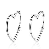 Brass Hoop Earring Heart plated for woman Sold By Pair