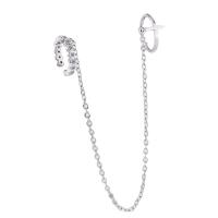 Trendy ear cuffs, Messing, micro pave zirconia & voor vrouw, zilver, 140x12mm, Verkocht door pair