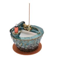 Backflow Incense Burner, Porcelain, plated, for home and office & durable, more colors for choice, 135x93mm, Sold By PC