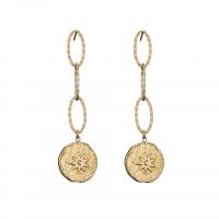 Zinc Alloy Drop Earrings Stainless Steel gold color plated fashion jewelry & for woman & with rhinestone Sold By Pair