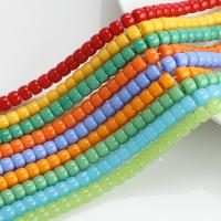 Perles murano faites à la main , chalumeau, pilier, poli, DIY, plus de couleurs à choisir, 6x8mm, 65PC/brin, Vendu par 38 cm brin
