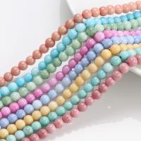 gefärbter Marmor Perle, rund, poliert, DIY, keine, 8mm, 100PCs/Strang, verkauft per 38 cm Strang