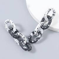 Resin Drop Earring fashion jewelry & for woman white and black Sold By Pair