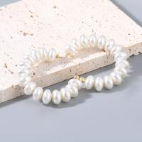 Pendientes, aleación de zinc, con Perlas de plástico ABS, Joyería & para mujer, Blanco, Vendido por Par