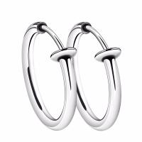 Titanium Steel Huggie Hoop Earring plated & for man 2mm Sold By PC
