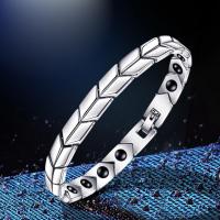 Titanium Steel Bracelet with Hematite polished for man silver color 8mm Length Approx 210 mm Sold By PC