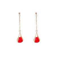 Zinc Alloy Drop Earrings with Resin & Plastic Pearl 925 thailand sterling silver post pin Teardrop gold color plated for woman nickel lead & cadmium free Sold By Pair