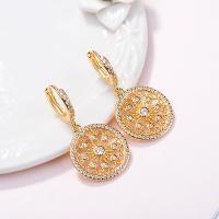 Huggie Hoop Drop Earring, Brass, micro pave cubic zirconia & for woman, more colors for choice, 30x18x12mm, Sold By Pair