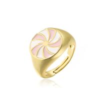 Brass Finger Ring, 18K gold plated, Adjustable & enamel, more colors for choice, 18mm, Sold By PC