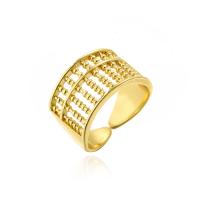 Brass Cuff Finger Ring 18K gold plated Adjustable & hollow 18mm Sold By PC