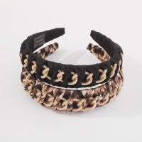 Hair Bands Cloth with Zinc Alloy for woman & leopard pattern nickel lead & cadmium free Sold By PC