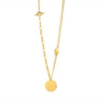 Titanstahl Halskette, 18K vergoldet, für Frau, 20mm, Länge:19.29 ZollInch, verkauft von PC