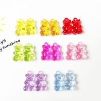 Resin Pendant, Bear, epoxy gel, candy style, more colors for choice, 21x12mm, 100PCs/Bag, Sold By Bag