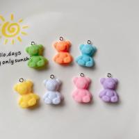 Resin Pendant, Bear, epoxy gel, candy style, more colors for choice, 20x18mm, 100PCs/Bag, Sold By Bag