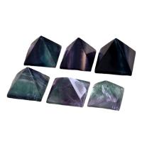 Fluorita natural Decoração Pyramid, Piramidal, polido, cores misturadas, vendido por PC