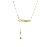 Zinklegierung Schmuck Halskette, mit Muschel, plattiert, für Frau, goldfarben, Länge:45 cm, verkauft von PC
