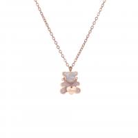 Tibetan Style Jewelry Necklace, with Shell, Bear, plated, for woman, golden, Length:45 cm, Sold By PC