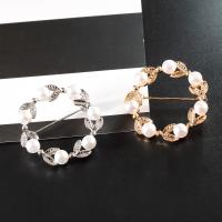 Zinc Alloy Brooches with Plastic Pearl plated fashion jewelry & for woman Sold By PC