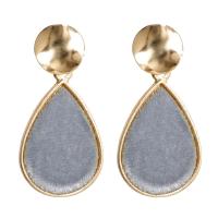 Tibetan Style Drop Earrings, with Plush, Teardrop, plated, fashion jewelry & for woman, more colors for choice, Sold By Pair