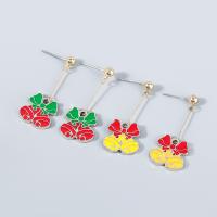 Christmas Earrings, Tibetan Style, Christmas Design & fashion jewelry & for woman & enamel, more colors for choice, Sold By Pair