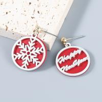 Christmas Earrings, Tibetan Style, painted, Christmas Design & fashion jewelry & for woman, Sold By Pair