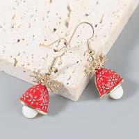 Christmas Earrings, Tibetan Style, Christmas Design & fashion jewelry & for woman & enamel, Sold By Pair